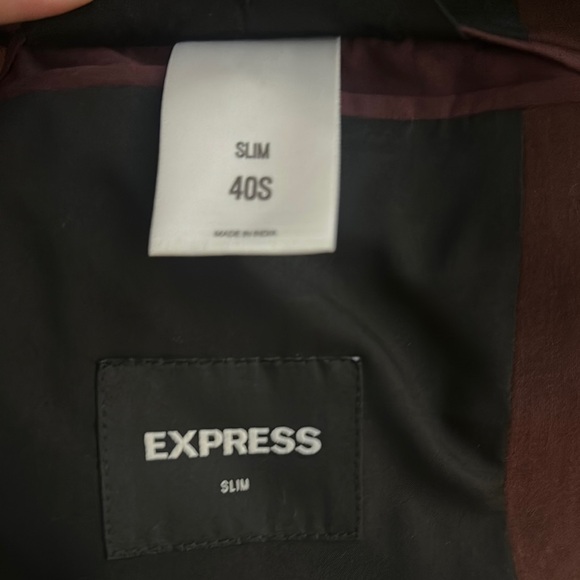 Express Burgundy Slim 40s Sports Coat blazer - Picture 4 of 5